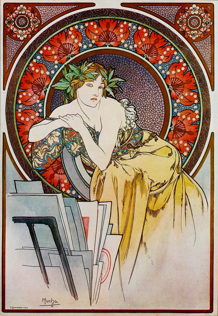 Alfons Mucha - 131, Manifesto di Alfons Mucha per una mostra del 1898 al Salon des Cent